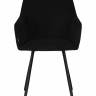 Стул обеденный DOBRIN ROBY, ЭМАЛЬ ЧЕРНЫЙ МУАР велюр Catania Black