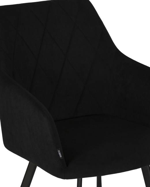 Стул обеденный DOBRIN ROBY, ЭМАЛЬ ЧЕРНЫЙ МУАР велюр Catania Black