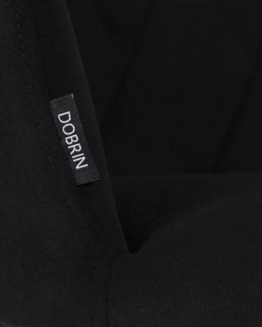 Стул обеденный DOBRIN ROBY, ЭМАЛЬ ЧЕРНЫЙ МУАР велюр Catania Black