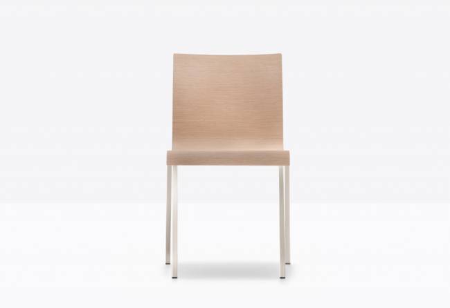 Стул деревянный Kuadra XL сатинированный стальной, беленый дуб 490х520х800 мм