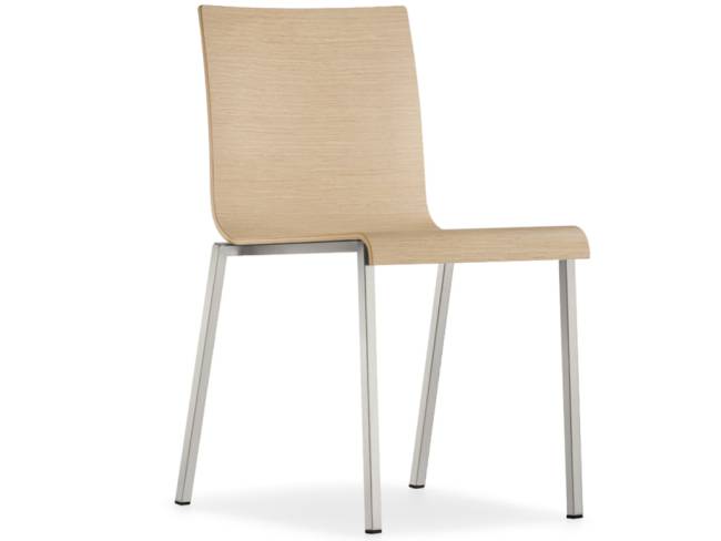 Стул деревянный Kuadra XL сатинированный стальной, беленый дуб 490х520х800 мм