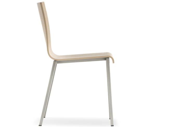 Стул деревянный Kuadra XL сатинированный стальной, беленый дуб 490х520х800 мм