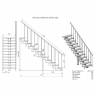 Модульная лестница Стандарт - Классик (прямой марш) 2160-2280, 180, Серый