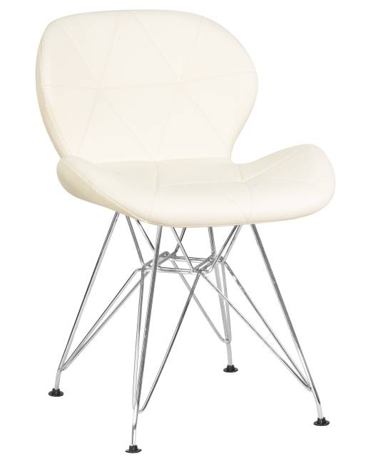 Набор 2 шт Стул обеденный DOBRIN BUTTERFLY CHROME, ножки хром, цвет кремовый