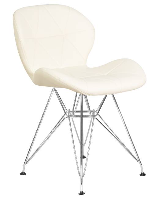 Набор 2 шт Стул обеденный DOBRIN BUTTERFLY CHROME, ножки хром, цвет кремовый
