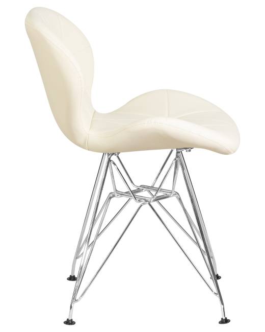 Набор 2 шт Стул обеденный DOBRIN BUTTERFLY CHROME, ножки хром, цвет кремовый