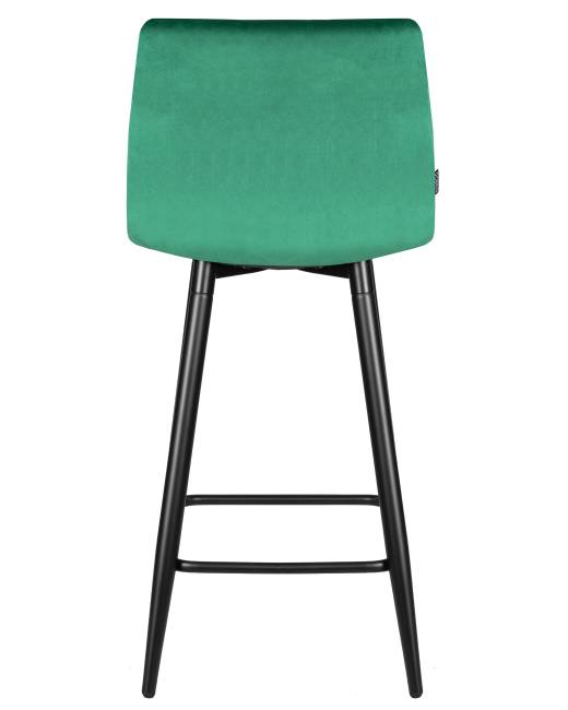 Набор 2 шт Стул полубарный DOBRIN OLIVIA, черные матовые ножки, зелёный велюр (108-64)