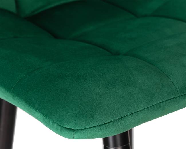 Набор 2 шт Стул полубарный DOBRIN OLIVIA, черные матовые ножки, зелёный велюр (108-64)