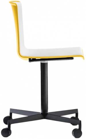 Стул офисный на колесах Tweet белый, желтый 490х525х810 мм