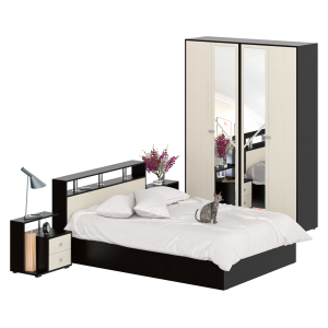 Спальня Камелия № 1 с кроватью 1400 цвет венге/дуб лоредо