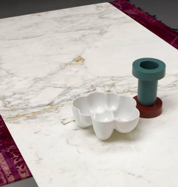 Стол мраморный Squid M терракотовый, белый мрамор Калакатта 2090х1000х740 мм