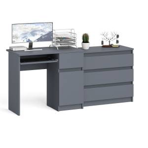 Стол компьютерный МС-1 правый с комодом на три ящика 800 Мори цвет графит