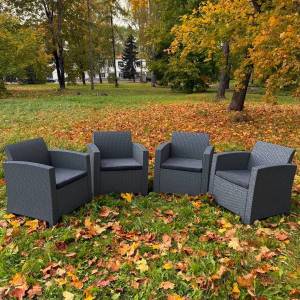 Комплект из 4-х кресел LANA в цвете графит
