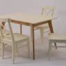 Стол Сканди 120 натур/слоновая кость со стульями Ингольф слоновая кость Стол Сканди 120 натур/слоновая кость со стульями Ингольф слоновая кость