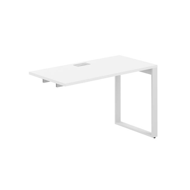 AG.181.WH.L.72.WH / Секция рабочей станции 1200х600х750 / профиль О-образный: 70х20 белый; лючок: серебро; столешница: белый