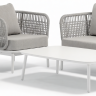 Комплект лаунж мебели Yolk белый, конопляный