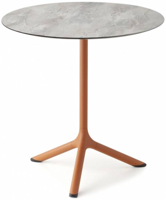 Стол ламинированный обеденный Tripe терракотовый, каменный Ø700х740 мм