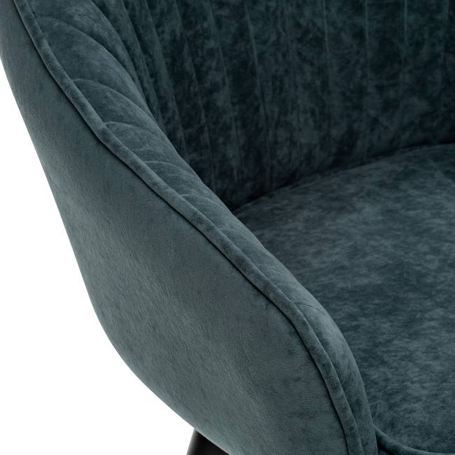 Стул с подлокотниками Leset Вайд, каркас Черный, велюр Темно-зеленый Темно-зеленый Черный