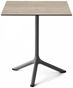 Стол ламинированный обеденный Tripe антрацит, состаренный дуб тортора 600х600х740 мм