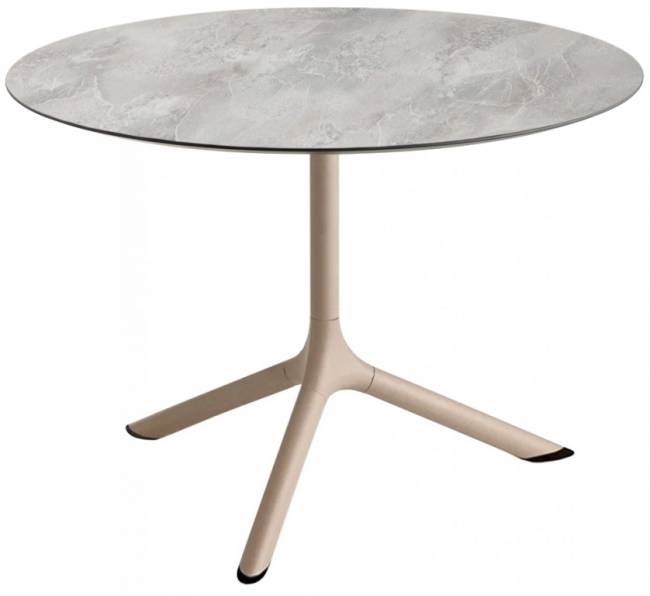 Столик ламинированный кофейный Tripe тортора, каменный Ø700х510 мм