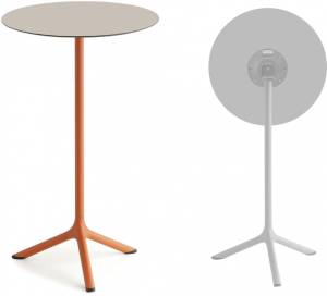 Стол ламинированный барный складной Tripe Folding терракотовый, тортора Ø600х1100 мм