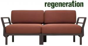 Диван пластиковый с подушками Maximo 2 терра, корица 1860х940х790 мм