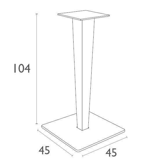 Подстолье с имитацией плетения барное Riva Bar белый 450х450х1100 мм