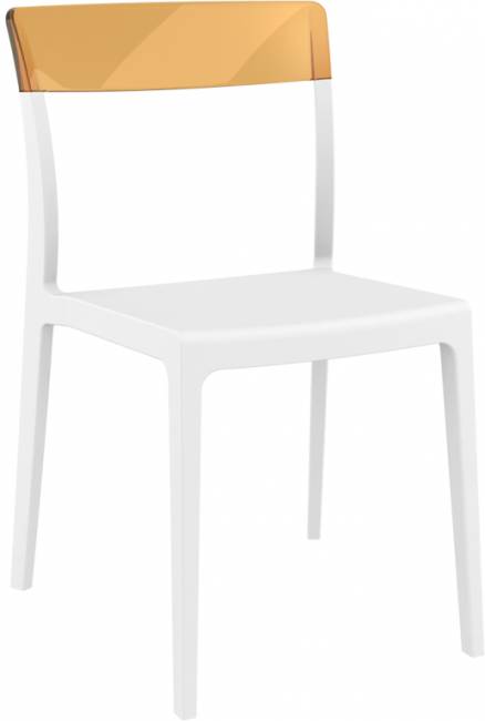 Стул пластиковый Flash белый, янтарный 520х570х830 мм