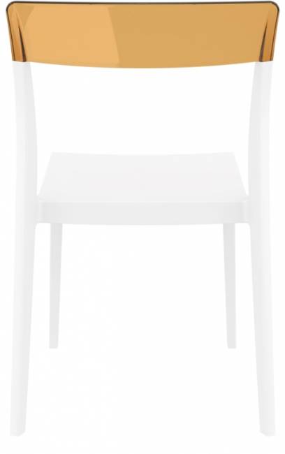 Стул пластиковый Flash белый, янтарный 520х570х830 мм