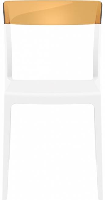 Стул пластиковый Flash белый, янтарный 520х570х830 мм