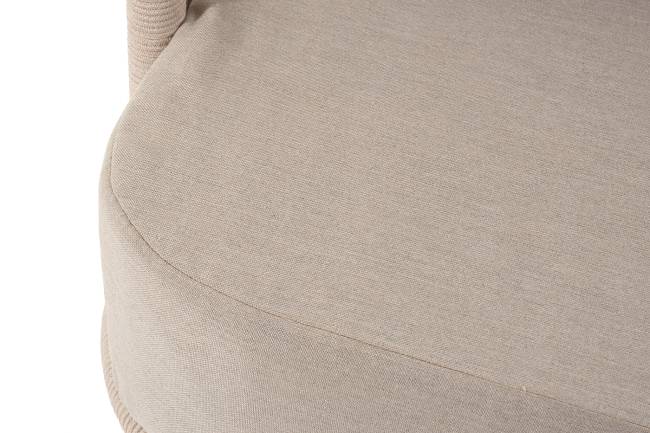 "Верона" диван 3-местный плетеный из роупа, каркас алюминий белый муар, роуп бежевый круглый, ткань бежевая 15052 "Верона" диван 3-местный плетеный из роупа, каркас алюминий белый муар, роуп бежевый круглый, ткань бежевая 15052