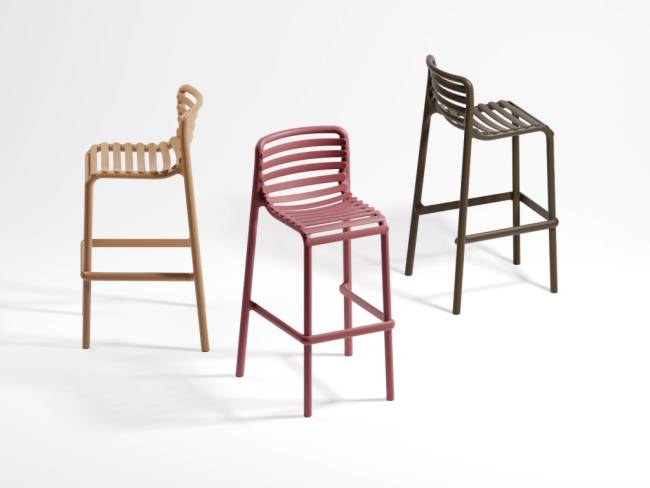 Стул пластиковый барный Doga Stool марсала 510х515х985 мм