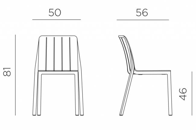 Стул пластиковый Tiberina Bistrot терра 500х560х810 мм
