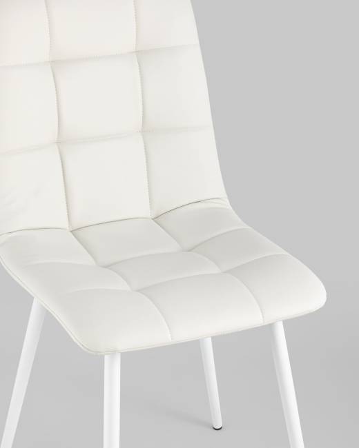 Стул Oliver экокожа белый белые ножки 2 шт