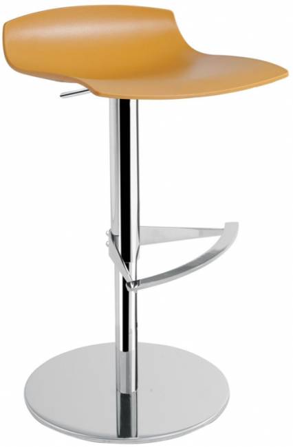 Табурет пластиковый барный X-Treme B Pro полированный, хромированный, темно-желтый 480х480х750-870 мм