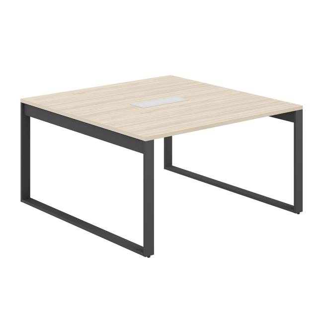 AG.1414.AR.72.AN / Стол для переговоров 1400х1438х750 / профиль О-образный: 70х20 антрацит; лючок: серебро; столешница: ак.равелло