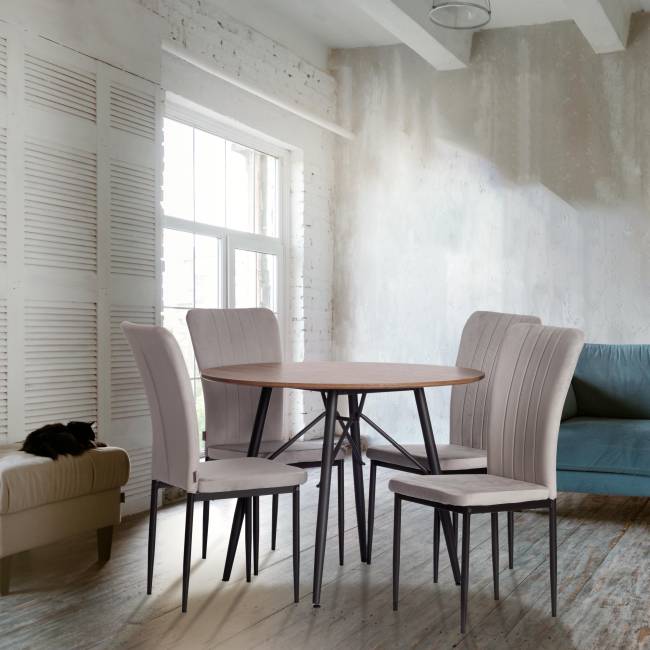 Стул VERTER (mod. BC577-DC) / 1 шт. в упаковке металл, флок, 41 х 52 х 95 см, Light grey (светло-серый) HLR14 / черный светло-серый металл, флок