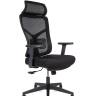 Новинки офисное кресло / Asper New / черный пластик  / черная сетка / черная ткань