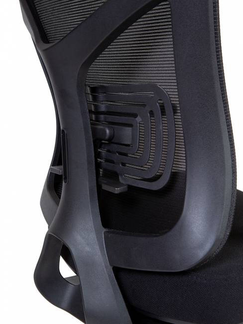 Новинки офисное кресло / Asper New / черный пластик  / черная сетка / черная ткань