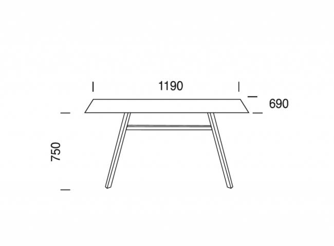 Стол ламинированный Tower белый, черный 1190х690х750 мм