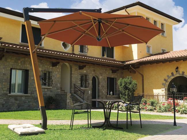 Зонт профессиональный Ø3.5 м Palladio Braccio имитация ироко, терракотовый Ø3500 мм