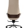 Кресло офисное / Шопен / бежевая кожа / алюминиевая база