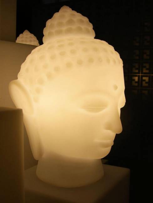 Светильник пластиковый настольный Будда Buddha Lighting желтый 220х200х340 мм