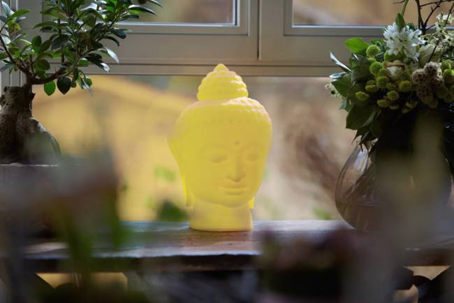 Светильник пластиковый настольный Будда Buddha Lighting желтый 220х200х340 мм