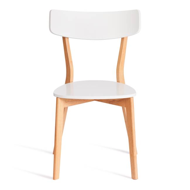 Стул Клеар/Claire сиденье МДФ, опоры дерево гевея, белый/натуральное дерево, 48х49,5х81,5хш44см (Комплект из 2 шт.) белый сиденье МДФ, опоры дерево гевея