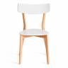 Стул Клеар/Claire сиденье МДФ, опоры дерево гевея, белый/натуральное дерево, 48х49,5х81,5хш44см (Комплект из 2 шт.) белый сиденье МДФ, опоры дерево гевея