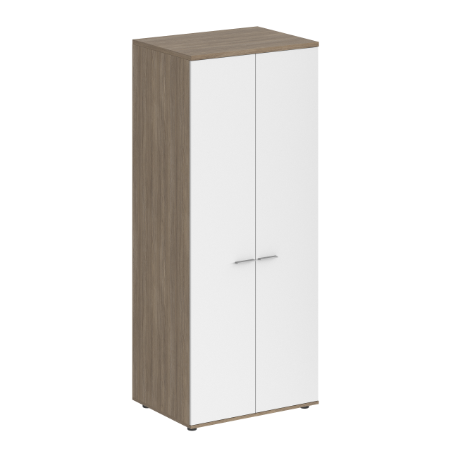 SG.822.WH.OD / Гардероб 800х600х1955, з.ст HDF / корпус: белый; фасады: дуб темный