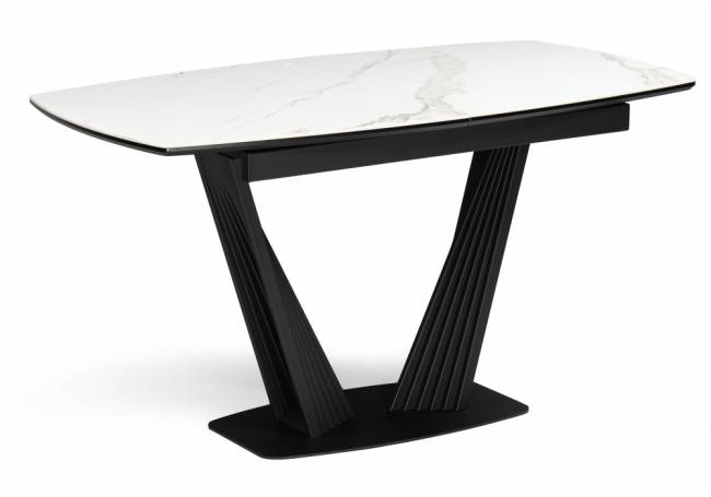 Вейл 140(180)х80 белый мрамор snow white / черный