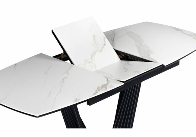 Вейл 140(180)х80 белый мрамор snow white / черный