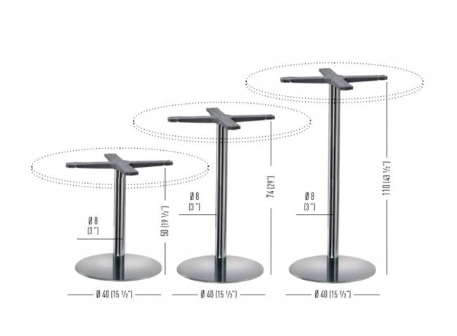 Подстолье металлическое R1 Ø400х740 мм